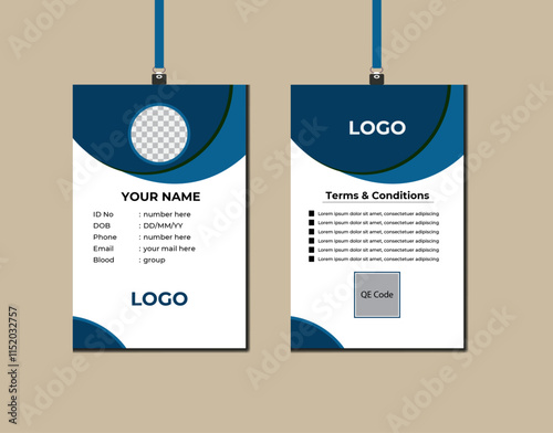 This ID card is a standard size and ready to print. You can print as many as you like, anywhere you choose, and since you own the file you can reprint anytime you run out!