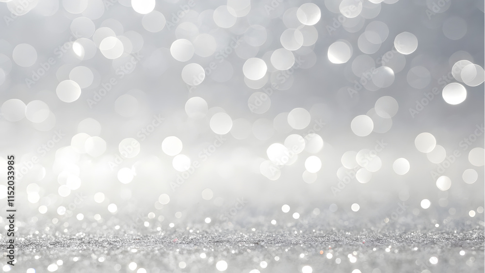 Silver-White Background with Sparkling Bokeh Lights for Elegant and Modern Designs. Perfect for: Christmas, Winter Weddings, Corporate Events Silver-White Background with Sparkling Bokeh Lights for Elegant and Modern Designs. Perfect for: Christmas, Winter Weddings, Corporate Events