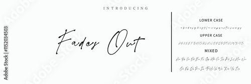 Bild auf Leinwand Signature Font Calligraphy Logotype Script Font Type Font lettering handwritten