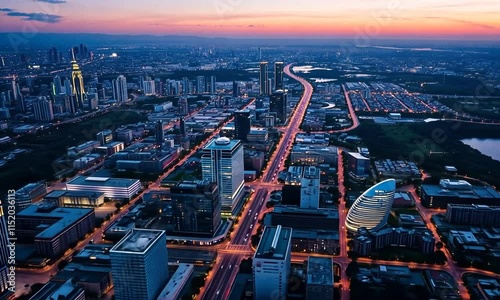 Nairobi Skyline at Dusk: An Aerial View of Kenya's Capital