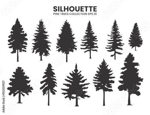 Pine Tree Silhouettes – Vector Collection for Nature Designs