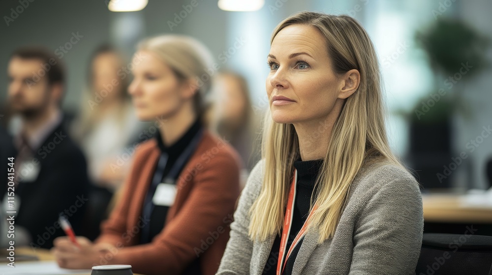 Business Conference Attendees Focused on Speaker Business Conference Attendees Focused on Speaker