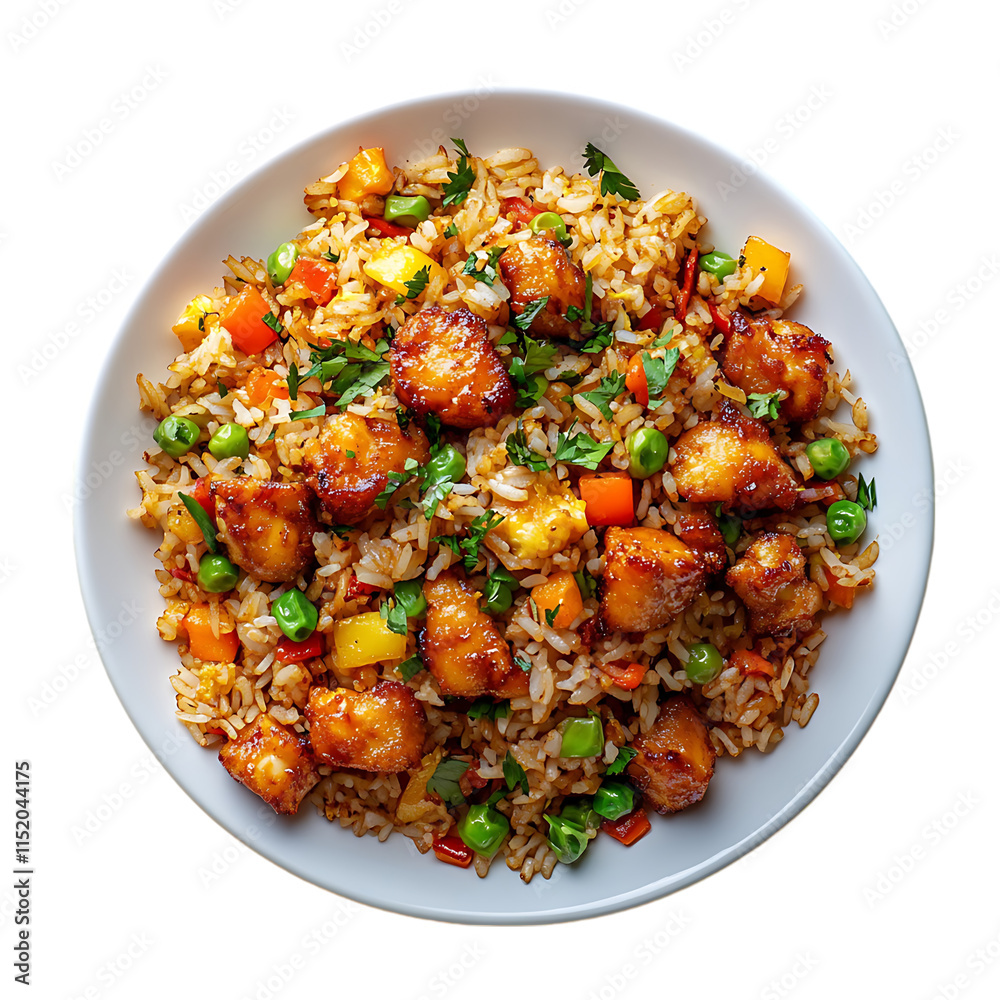 A Plate of Biryani with fried chicken isolated on a transparent background, in PNG format, A Plate of Biryani with fried chicken PNG A Plate of Biryani with fried chicken isolated on a transparent background, in PNG format, A Plate of Biryani with fried chicken PNG