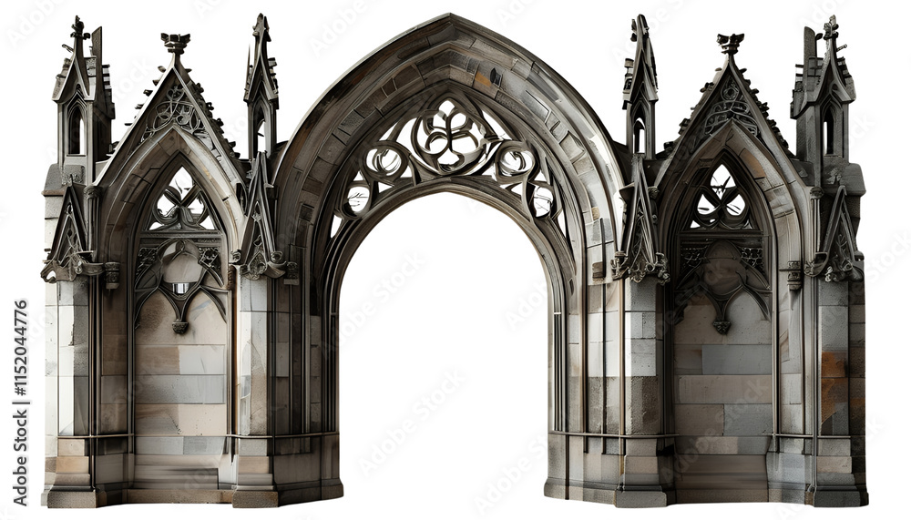 Obraz premium Gothic Archway Architectural Detail: Intricate Stone Carving and Design of a Grand Entrance
