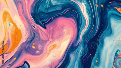 Wallpaper Mural Colorful abstract marbling pattern with vibrant swirling textures. Torontodigital.ca