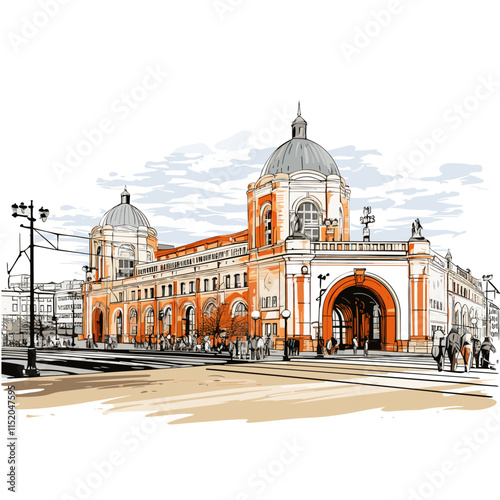 Union Station Washington vector illustration