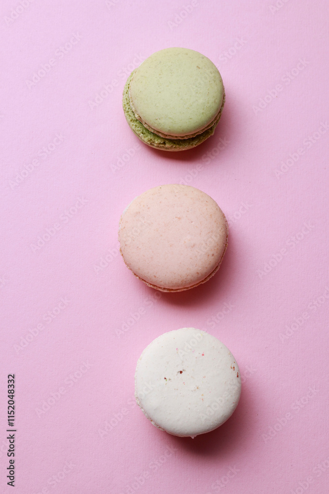 Traditional french macarons in pastel colors.
