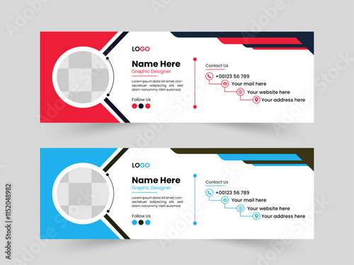 Modern email signature template or email footer Design, Modern business email signature template design or personal email footer template