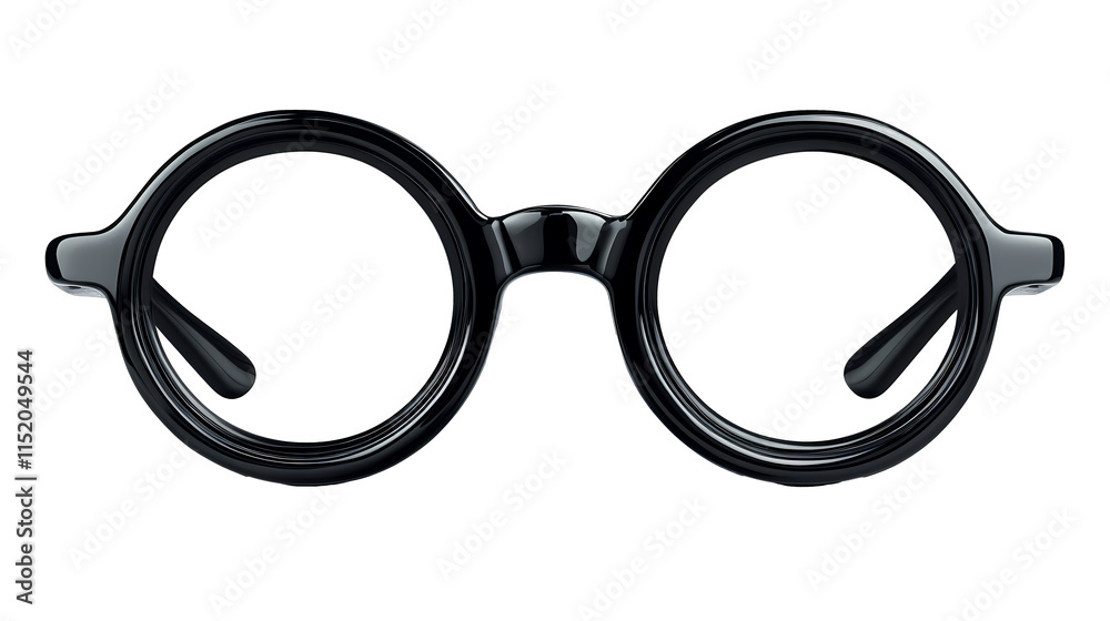 Round black eyeglasses isolated on white background Round black eyeglasses isolated on white background