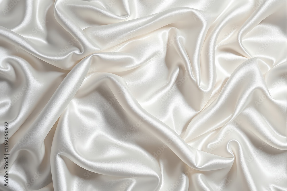 Soft white satin fabric with elegant folds and smooth texture as background. Soft white satin fabric with elegant folds and smooth texture as background.