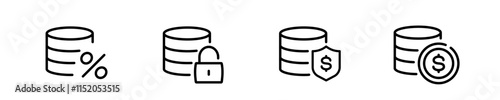 Money icons. Money icon set.