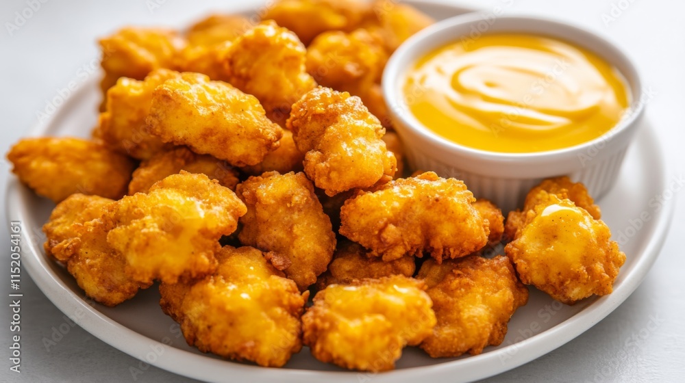 Crispy Chicken Nuggets with Honey Mustard Dipping Sauce Crispy Chicken Nuggets with Honey Mustard Dipping Sauce