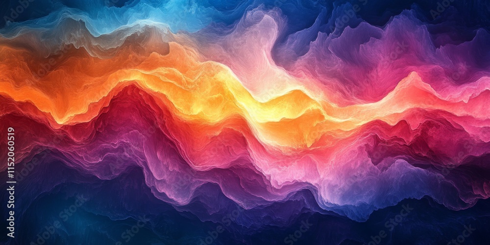Fototapeta premium Abstract colorful waves in gradient tones