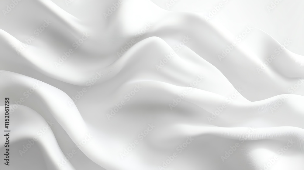 Obraz premium Soft, flowing white fabric texture with smooth curves and subtle shadows, perfect for backgrounds and design projects.