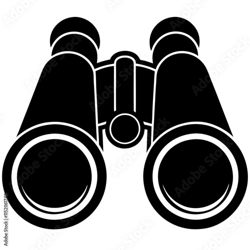  Binoculars simple flat vector silhouette art illustration