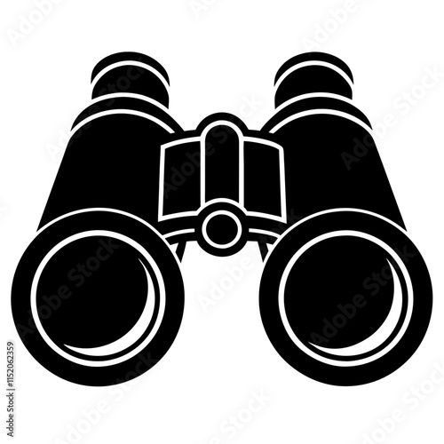  Binoculars simple flat vector silhouette art illustration