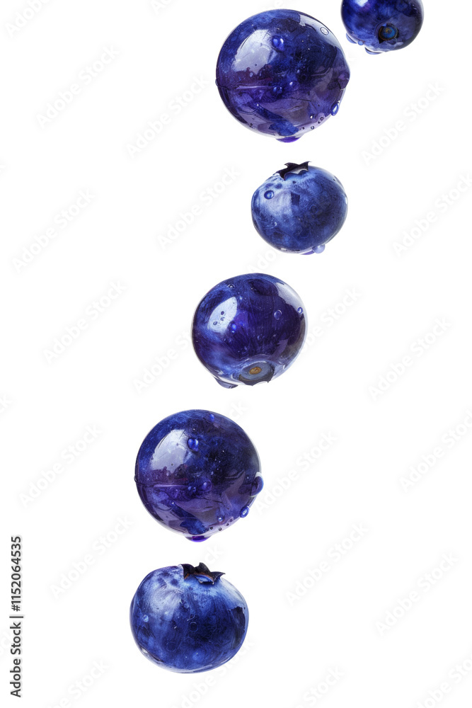 Falling of Blueberries isolated on white or transparent background Falling of Blueberries isolated on white or transparent background