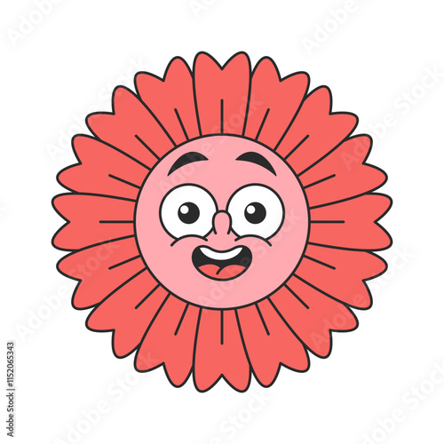 Funny daisy flower feeling amazement