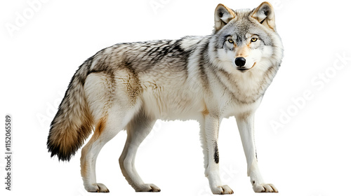 [Transparent Background PNG]Majestic Gray Wolf Portrait photo