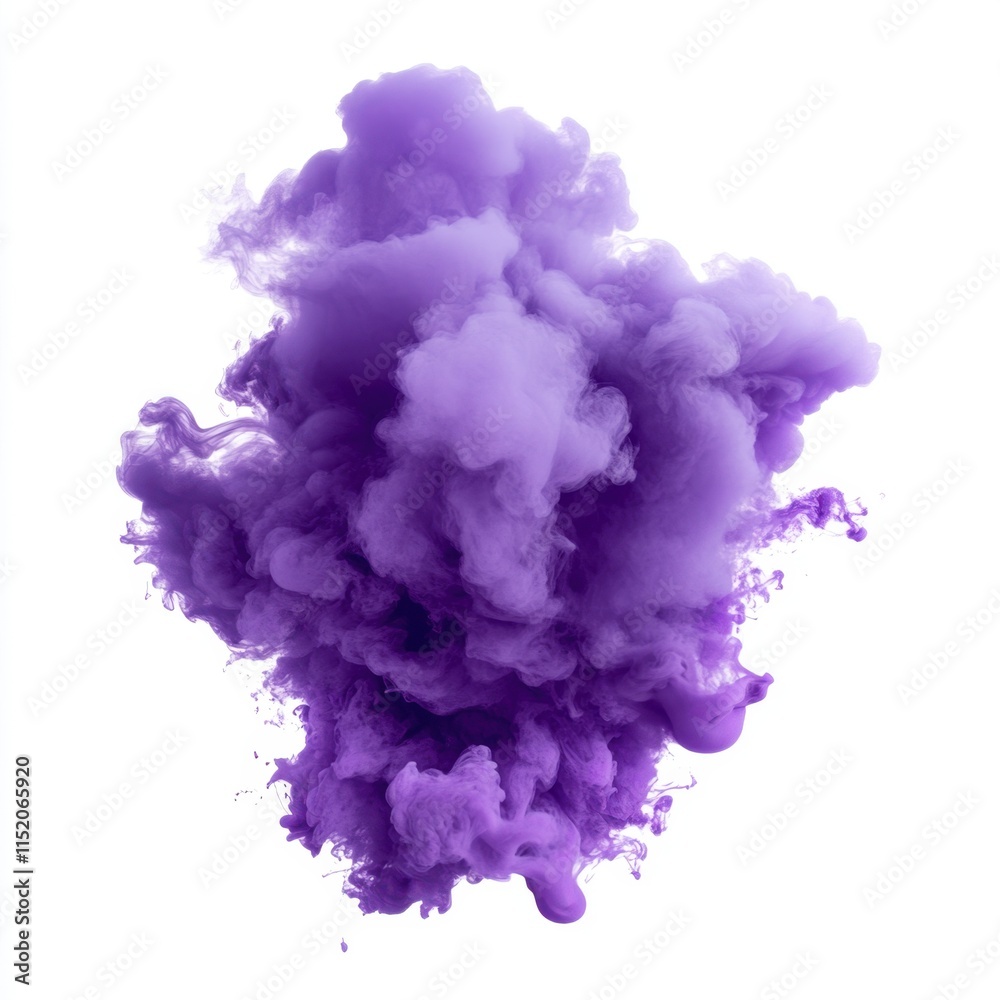 A purple color smoke explosion isolated on a transparent or white background in PNG format. A purple color smoke explosion isolated on a transparent or white background in PNG format.
