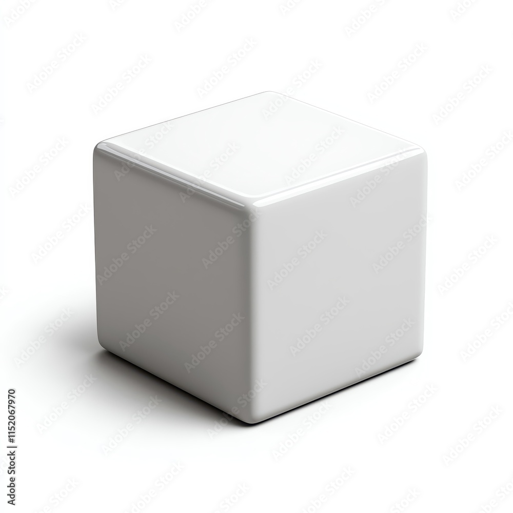 A simple white cube object on a clean background, perfect for design and creative projects. A simple white cube object on a clean background, perfect for design and creative projects.