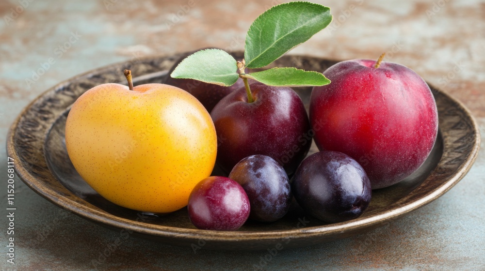 Artistic Composition of Fresh Fruits on Table Artistic Composition of Fresh Fruits on Table