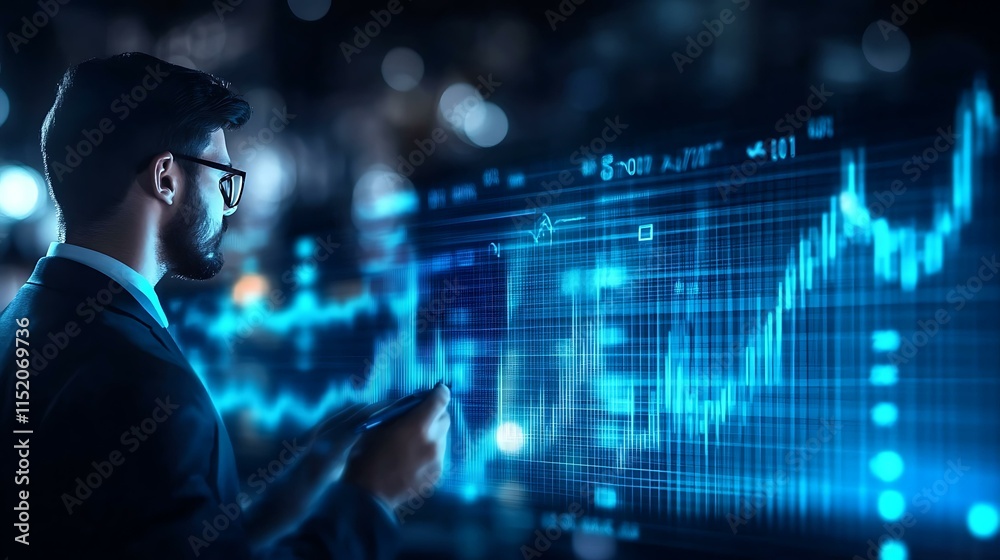 Businessman Analyzing Financial Data Businessman Analyzing Financial Data