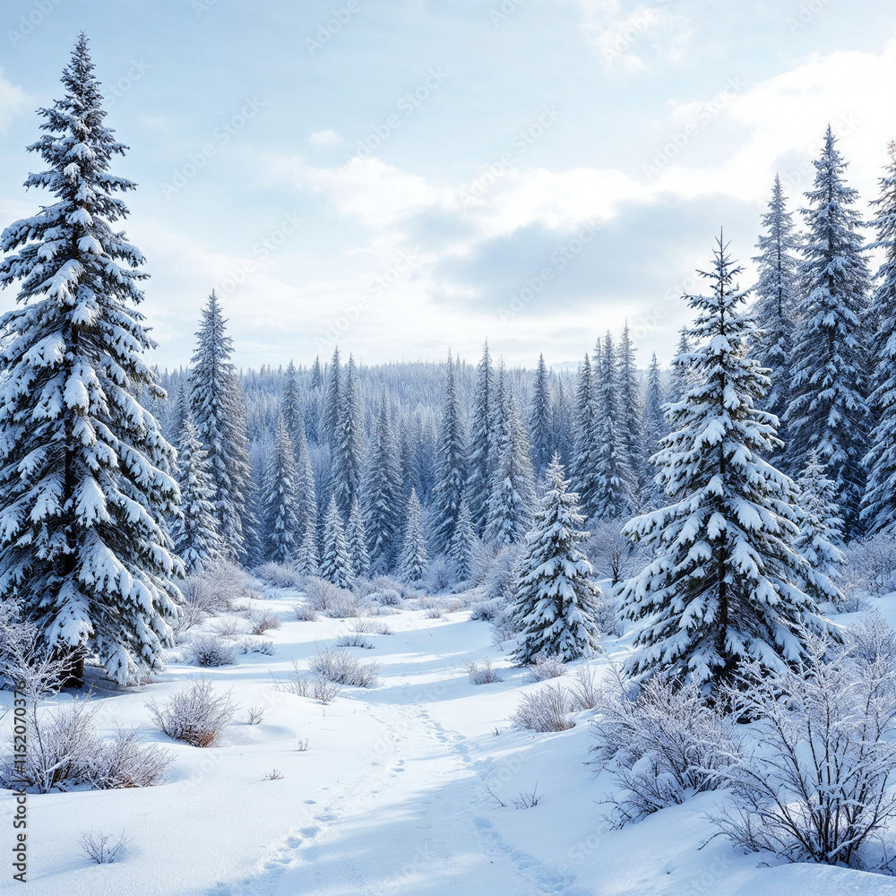 Naklejka premium Concept photo of winter landscape with space for text