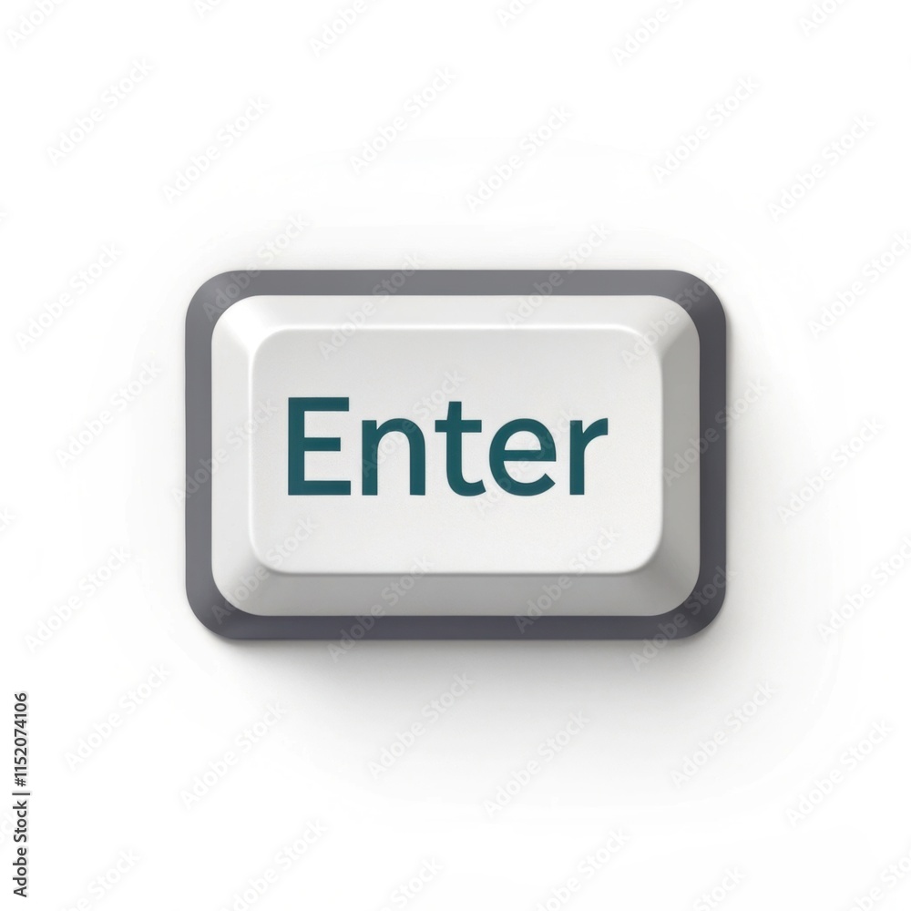 A simple white keyboard key labeled A simple white keyboard key labeled