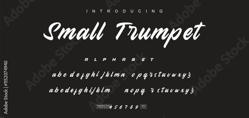 Vector brush style font, alphabet, and typeface