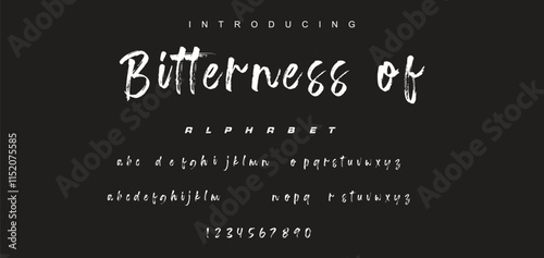 Vector brush style font, alphabet, and typeface
