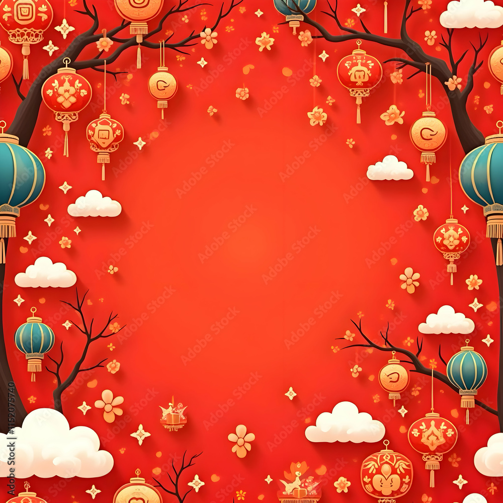 Obraz premium Seamless pattern china new year style