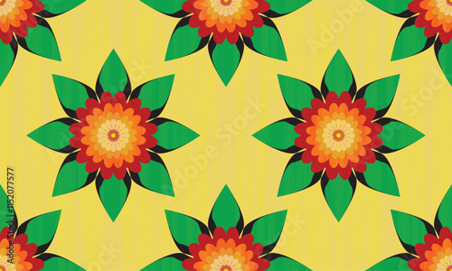 Seamless fabric pattern in the shape of a simple flower, beautiful pattern 