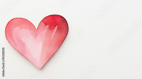 Valentine's Heart Love Concept. Watercolor heart illustration on a white background.