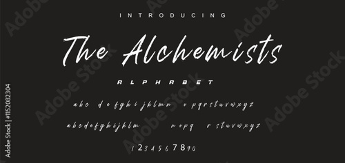 Vector brush style font, alphabet, and typeface