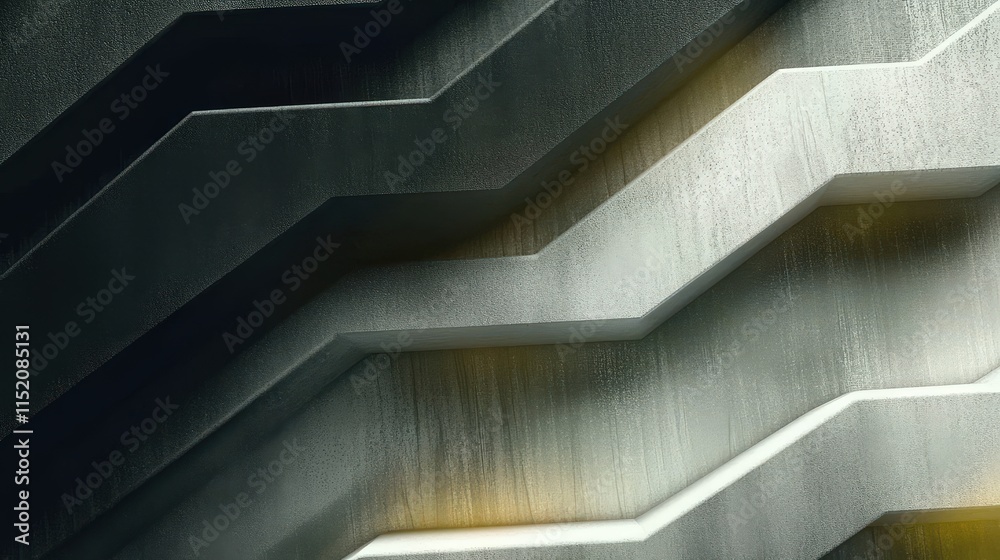 Naklejka premium Modern Abstract Wall Design with Gray and Yellow Elements