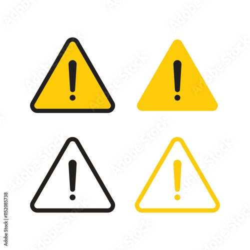 Free Download Warning Triangle Icons in Yellow and Black for Safety and Caution - GFXLoad