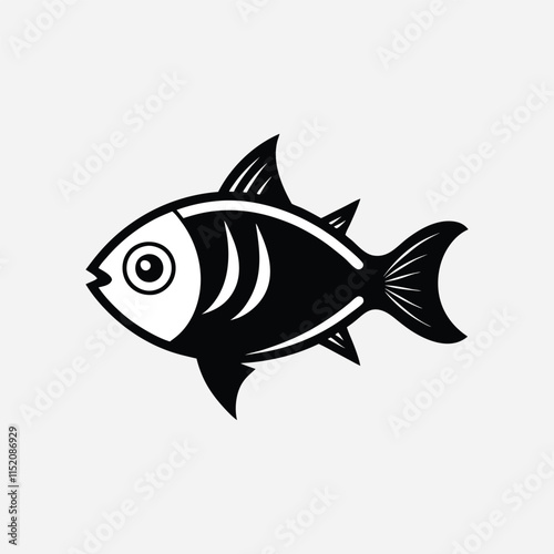 Fish isolated logo. silhouette Template elements Fish vector Icon, Sea Food illustration symbol, isolated background
