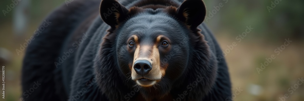 A Black Bear's Intense Gaze Captured in a Stunning Portrait of Majestic Wildlife with Focus on the Soulful Brown Eyes and Textured Fur A Black Bear's Intense Gaze Captured in a Stunning Portrait of Majestic Wildlife with Focus on the Soulful Brown Eyes and Textured Fur