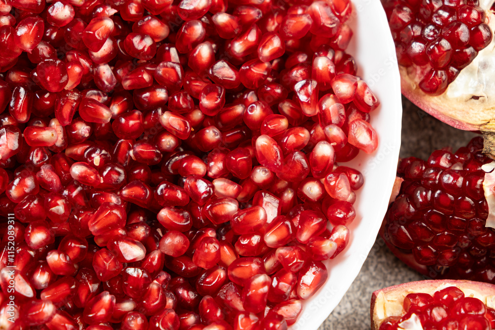 Ripe red pomegranate seeds close-up Ripe red pomegranate seeds close-up