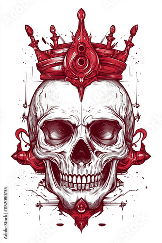 Skull and Crown Back illustration photo