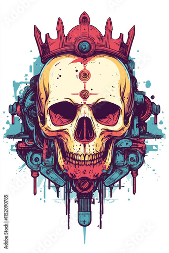 Skull and Crown Back illustration photo