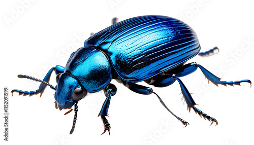 Stunning Closeup of a Vibrant Blue Jewel Scarab Beetle Iridescent Shell Macro Photography photo