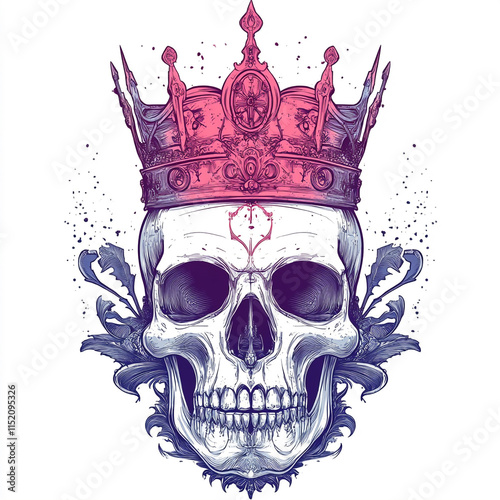 Skull and Crown illustration photo