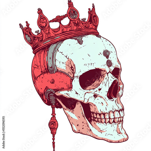 Skull and Crown Leg illustration photo