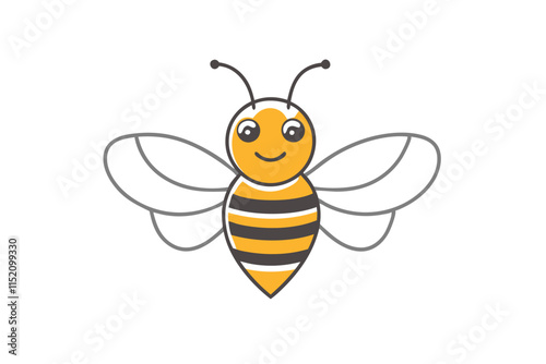 Bee Mascot logo vector on white background