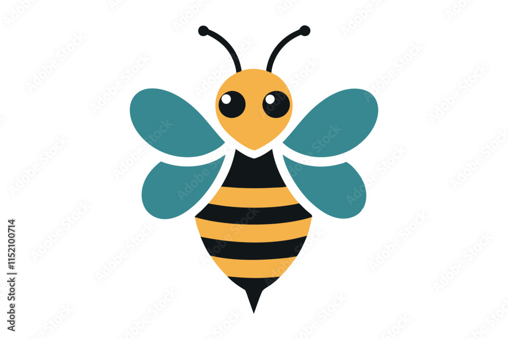 Obraz premium Bee Mascot logo vector on white background