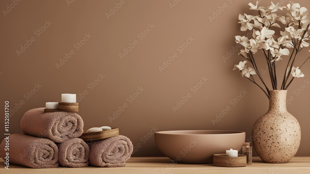 Spa Salon Background in Mocha Mousse Color Spa Salon Background in Mocha Mousse Color