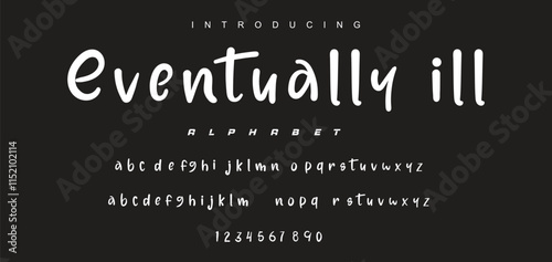 Abstract Marker Brush Font, Beach and Surf Font, include Uppercase and Lowercase Symbols