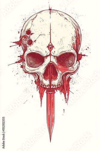 Skull and Dagger Back illustration photo